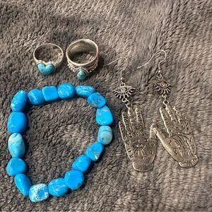 Turquoise and Silver Jewelry Set